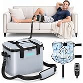 CUEME Ice Machine for Knee After Surgery, 20QT Capacity, Up to 18H Cooling | Programmable Timer Knee Ice Machine, Strap-Sewn Cold Pad(16.14'' X 14.56''), Cold Therapy Machine for Shoulder/Hip/Ankle/Foot