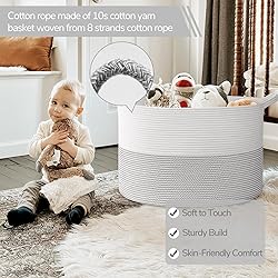 INDRESSME 115L Extra Large Blanket Basket, Cotton