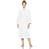 Amazon Brand – Pinzon Terry Bathrobe 100% Cotton, White, Medium / Large