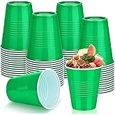 Kochorie 50 Pack Disposable Plastic Cups 12 Ounce Green Solo Cups Drinking Party Cups Bulk Party Cups for Christmas Halloween Wedding Birthday Parties, Picnics Events