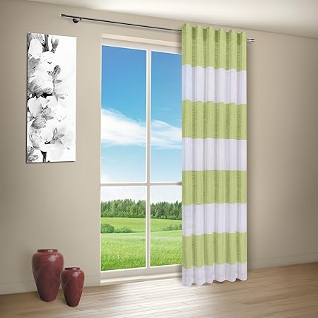 Mein Gardinenshop Panel Curtain Fabric Lime 130x245cm Amazon