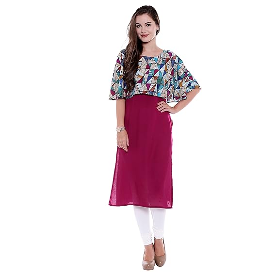 OOMPH! Womens Rayon pleated Kurta