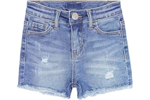 KIDSCOOL SPACE Girls Slim-fit Denim Shorts,Ripped Simple Design Summer Half Jeans Pants