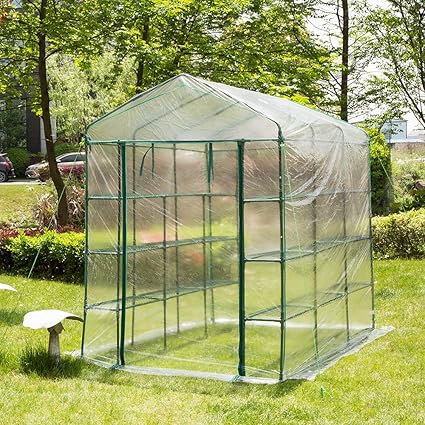 Amazon Com Glitzhome Garden Backyard 3 Shelf Walk In Zipper