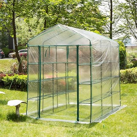 Amazon Com Glitzhome Garden Backyard 3 Shelf Walk In Zipper