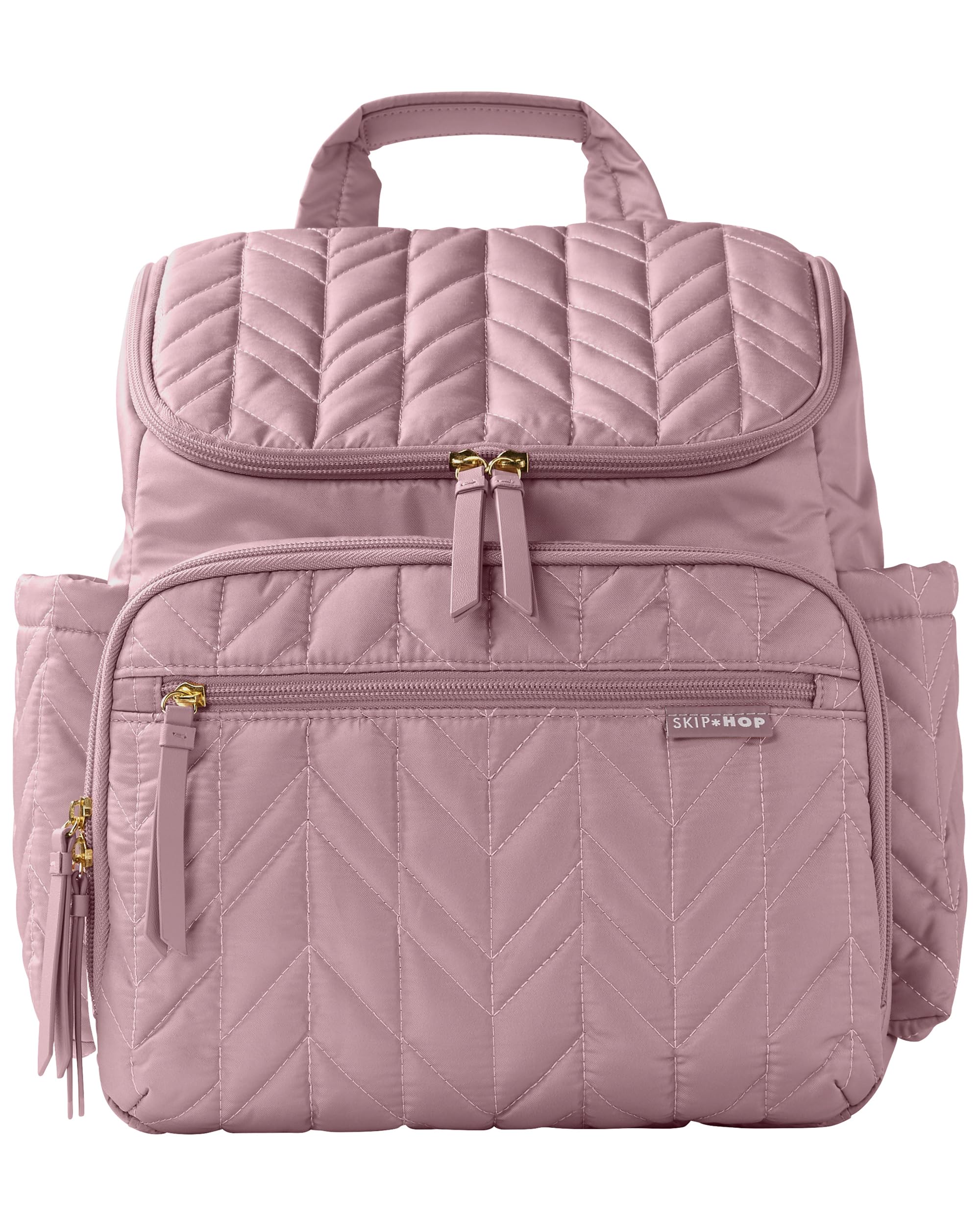 Skip Hop Diaper Bag Backpack: Forma, Multi-Function Baby Travel Bag with Changing Pad & Stroller Attachment, Mauve Mist Image