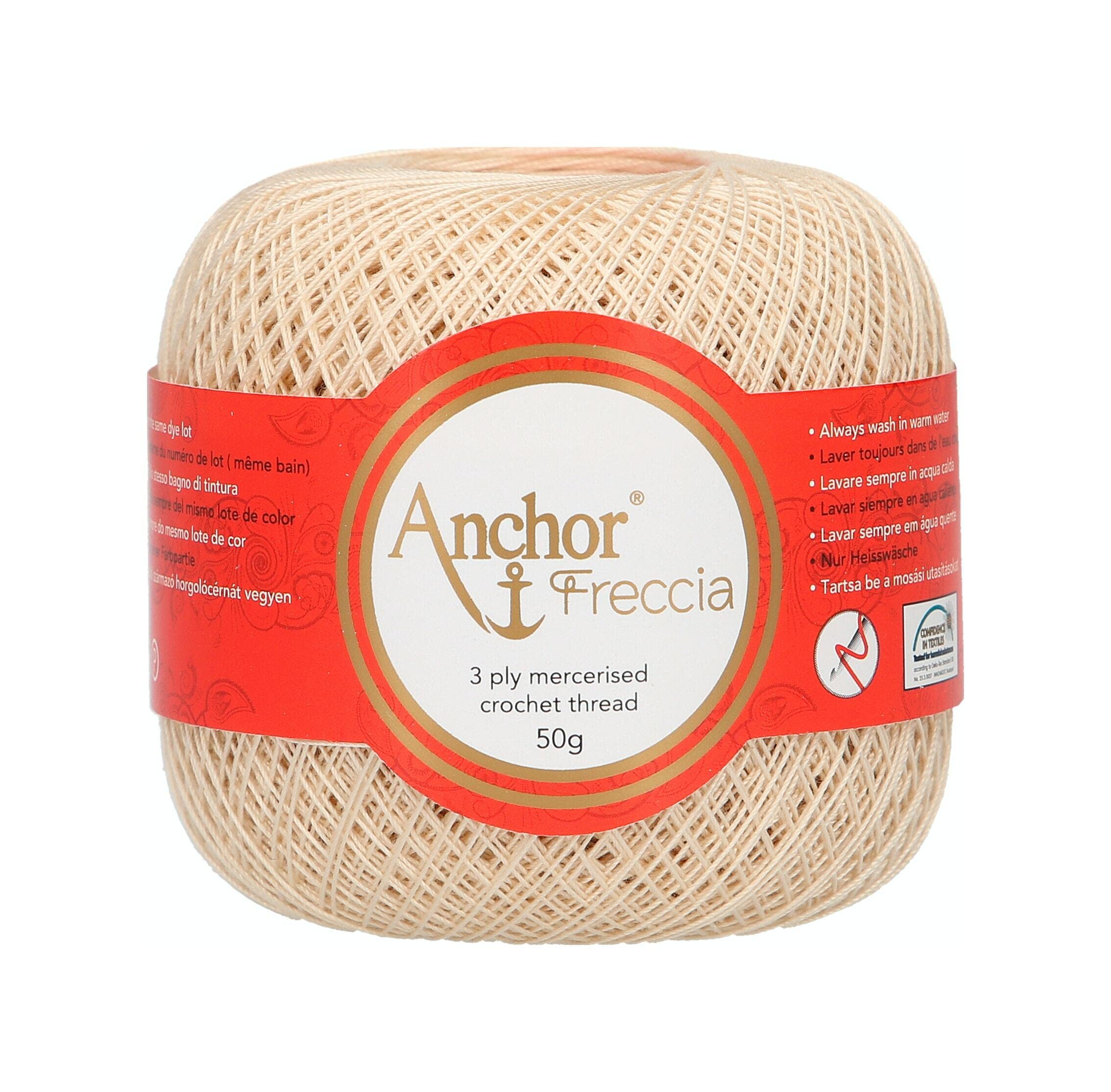 Anchor 4771020 00387 Crochet Yarn, Cotton, Beige