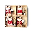 8 Fox in a Box Wood Ornaments by Silver Tree