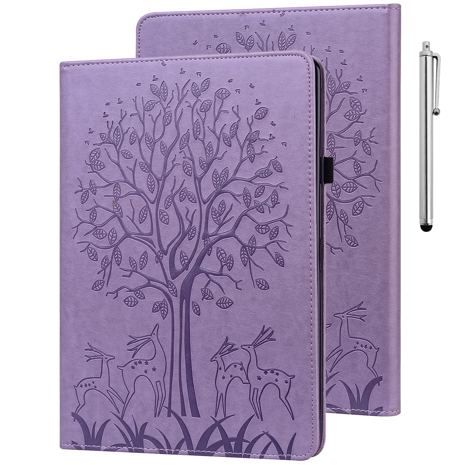 GLANDOTU Lenovo Tab M10 Plus 3rd Gen Case 10.6 inch, Elastic Strap Pen Holder Stand Function Cover, Folio Flip Wallet PU Leather Tablet Cases for Lenovo M10 Plus 3rd Gen (free Stylus pen) -【Purple】
