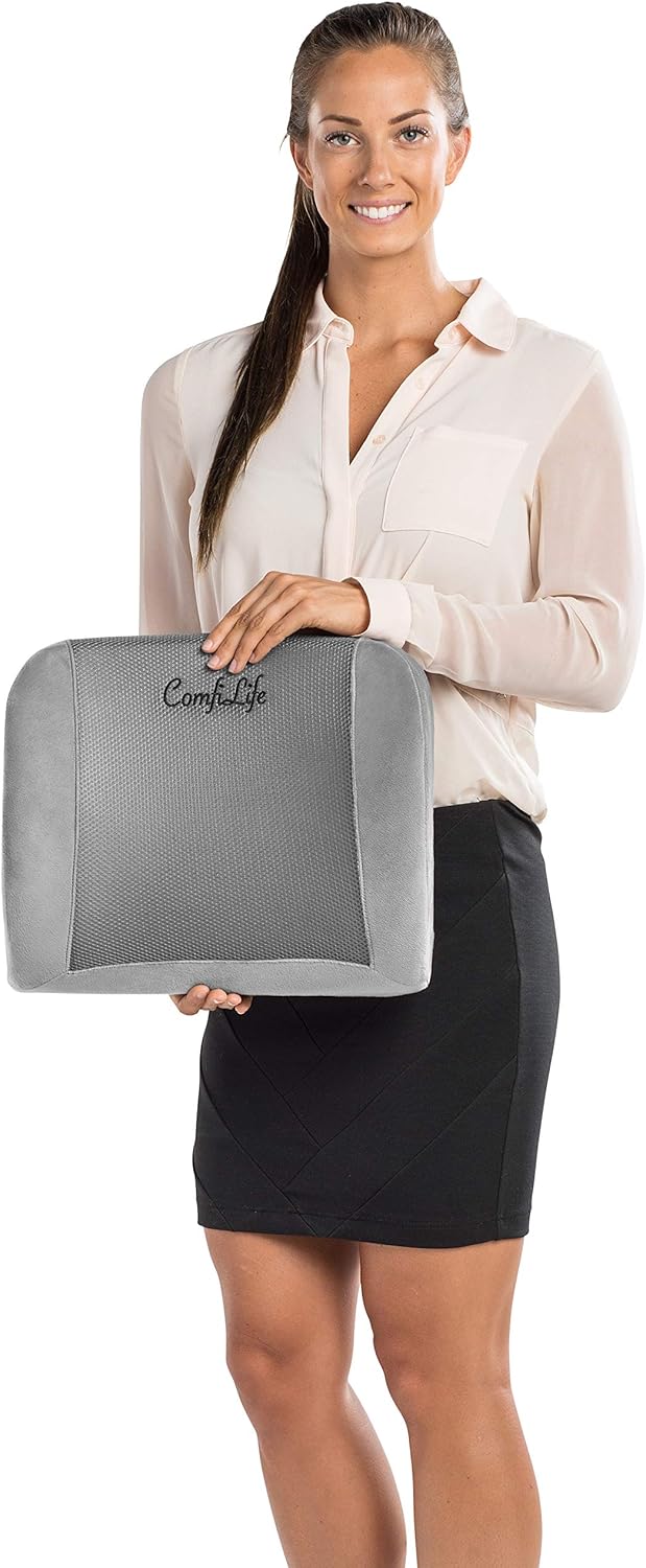 ComfiLife Lumbar Support Back Pillow Office Chair and Car Seat Cushion - Memory Foam with Adjustable Strap and Breathable 3D Mesh: Home & Kitchen