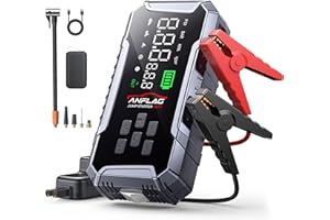 ANFLAG Car Jump Starter with Air Compressor 160PSI, 7000A Car Battery Jumper Starter Portable 12V Jump Box(All Gas/12L Diesel), Cordless Tire Inlfator, 26800mAh Powerbank, Led Lights, Safety Hammer
