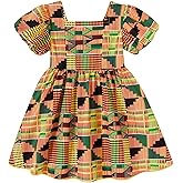 KONIGHT Toddler Baby Girl Dress African Clothes Girls Dashiki Ankara Dresses Kids African Clothing