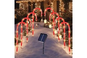 BRIGHTDECK Christmas Tree Solar Pathway Lights Decoration, Indoor and Outdoor Party Home Garden Yard Porch Decor