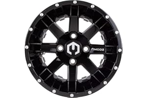 GOLF CART KING MODZ® 12" Assault Glossy Black with Ball Mill Golf Cart Wheels