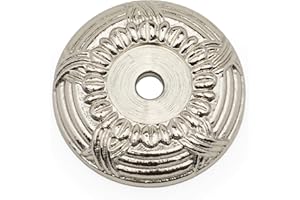 RK International RKI Polished Nickel Cross & Petal R.K. International BP 484 PN Cross and Petal Knob Backplate