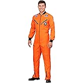 Adult Astronaut Jumpsuit Unisex, Orange NASA Suite for Men and Women, Space Explorer Halloween Costume