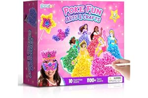 Gooidea Poke Arts and Crafts for Girls Ages 4, 5, 6, 7, 8, 9, Classical Princesses Poking Art, Mess-Free DIY Craft for Kids DIY Creative Activities Pretend Play Toy Gifts for Kids Age 4-9