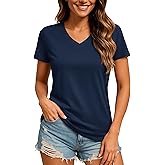 TACVASEN Women's V-Neck T Shirts Short Sleeve UPF 50+ Sun Protection Performance Quick Dry Athletic Workout Tee Tops