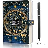 Kifredwo Diary with Lock for Boys, 192 Pages Journal for Men with Pen, Christmas Birthday Gifts for Teen Boys 8-18, A5 Vintage Tarot Cards Notebook for Writing Travel Office
