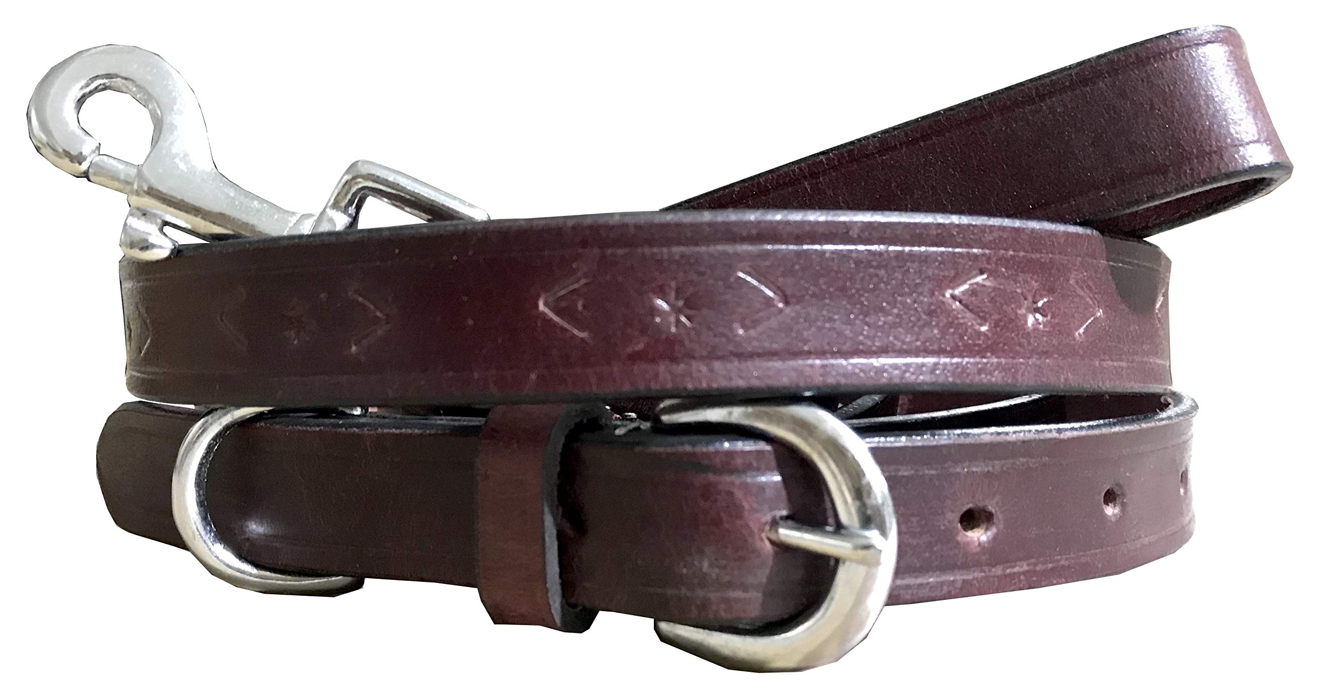 BRADLEY CROMPTON Genuine Leather Matching Pair Dog Collar and Lead Set S