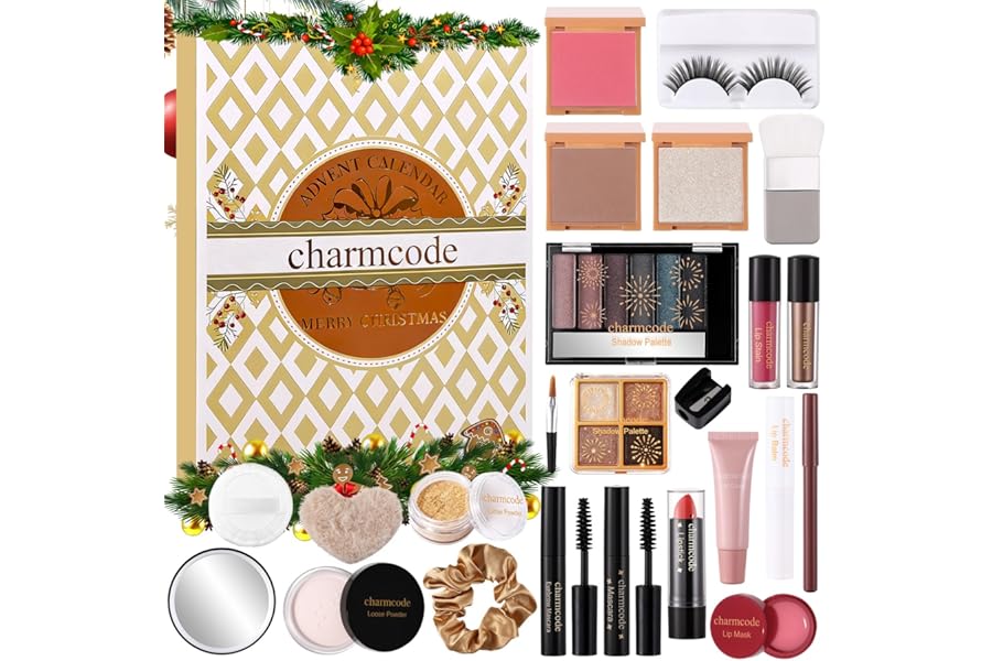 Makeup Advent Calendar 2025 – 24 Days Christmas Make Up Gift Set for Adlut Women & Teen Girls, CHARMCODE Xmas Cosmetic Countdown Calendar, Full Holiday Beauty Kits with Surprises