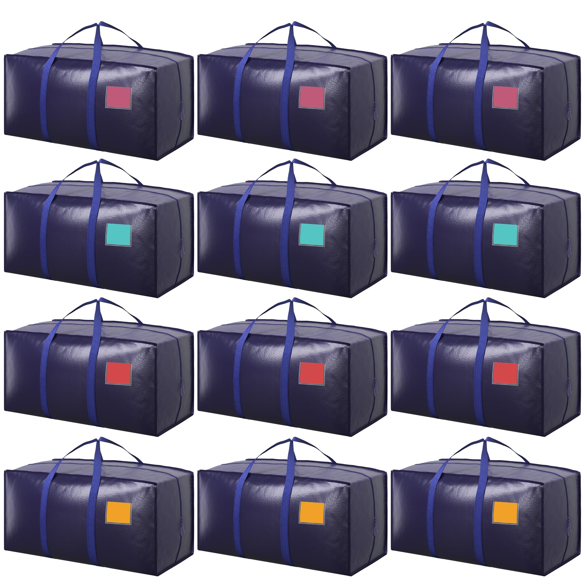 Photo 1 of 12 Pack Extra Large Heavy Duty Moving Bags with Reinforced Zipper & Wide Handles, Moisture-Resistant Storage Bins Packing Cubes for Clothes, College Dorm, Travel, and Home Organization, DarkBlue