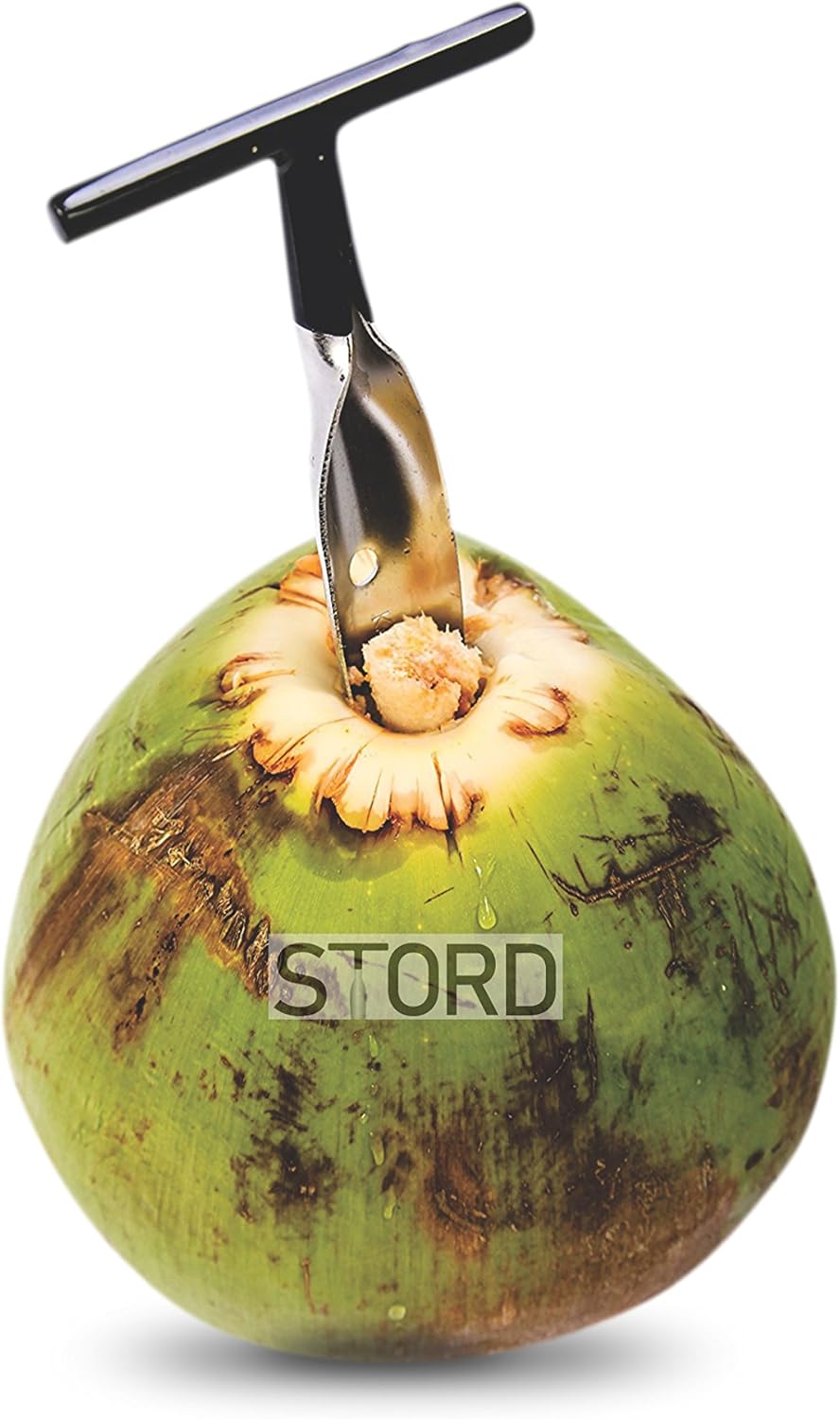 Stord Coconut Opener for Fresh Green Young Coconut Water - Works With Peeled Thai Young White Coconuts - Open in Seconds Super Safe Easy and Fast: Kitchen & Dining