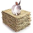 Yesland 12 Pack Woven Rabbit Mat - Grass Mat & Bunny Bedding Nest - Natural Chew Toy Bed for Guinea Pig Chinchilla Squirrel Hamster Cat Dog and Small Animal
