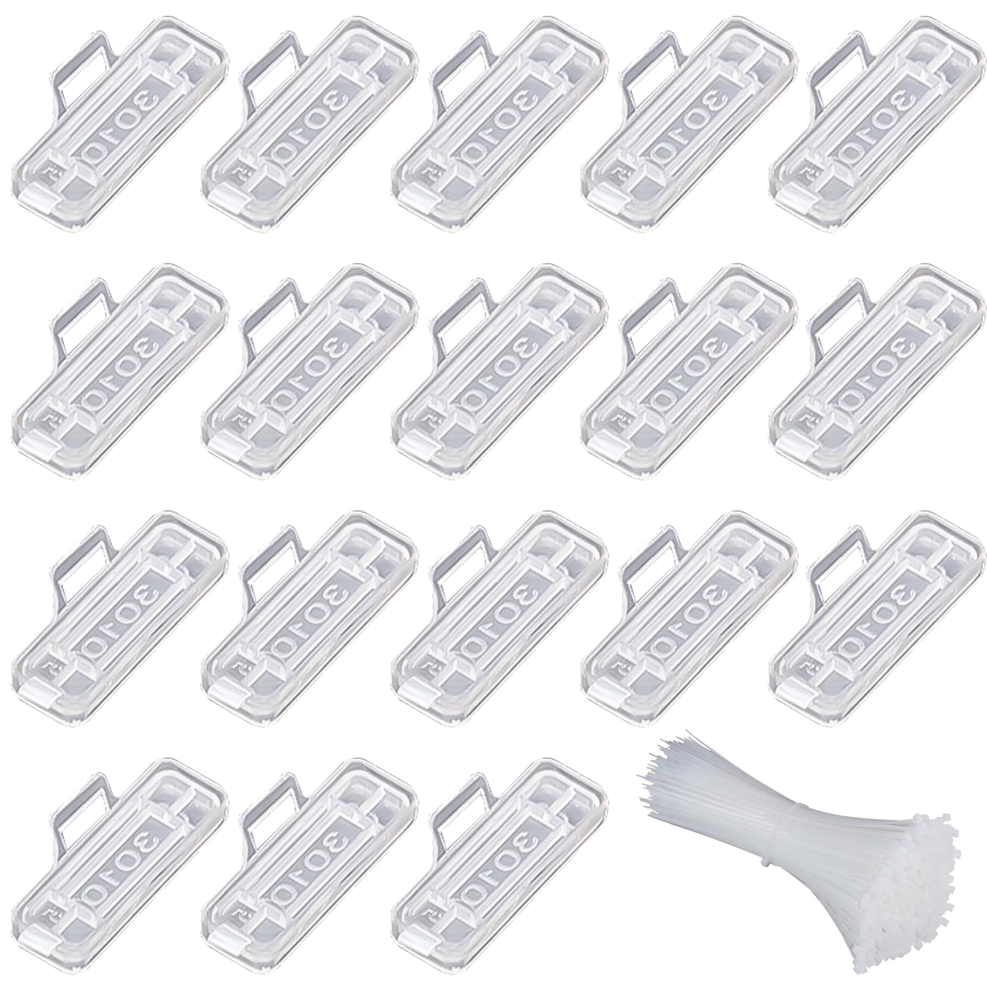 Editbar Pack of 50 Transparent Nylon Cable Labels with 50 Cable Ties, Waterproof, Dustproof, Lock Style