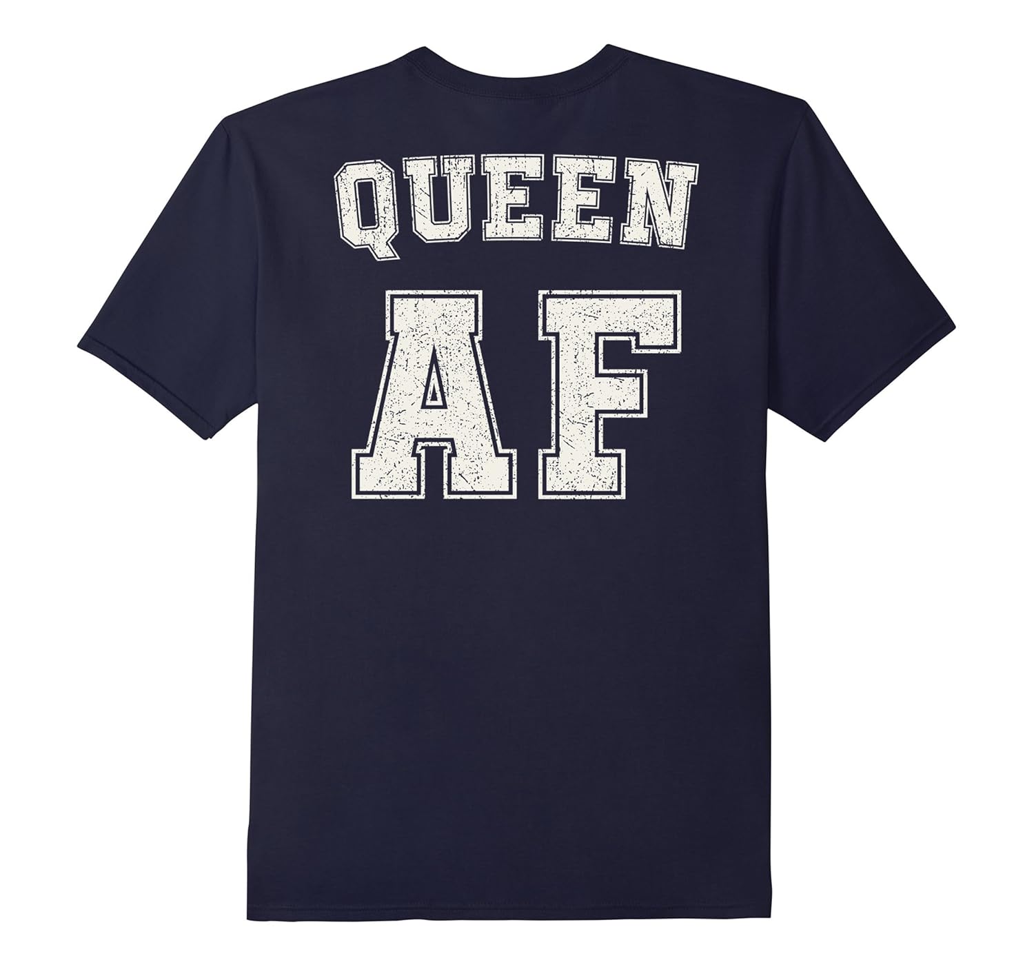 Queen AF Matching Couple Outfit Hers Back Print Gift T-Shirt-ANZ