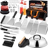 35Pcs Griddle Accessories Kit for Blackstone, Joyfair Flattop Grill Spatula | Grilling Accessory Tool Set with Stainless Steel Griddle Spatula Smash Burger Press Basting Cover Patty Maker For Outdoor BBQ