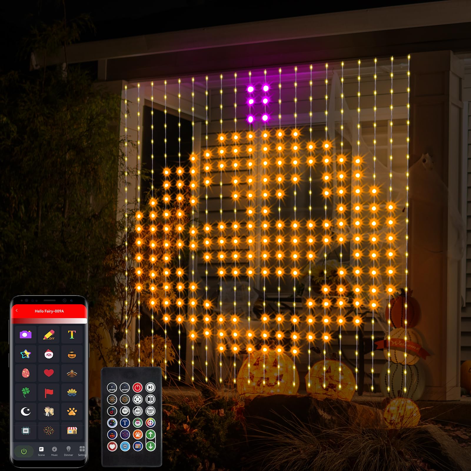 Photo 1 of Smart Curtain Lights Plug in, 400 LED Curtain Fairy Lights 6.6Ft x 6.6Ft with App & Remote, Music Sync Programmable Window Hanging Light Dynamic DIY for Indoor Outdoor Backdrop Wall Decor