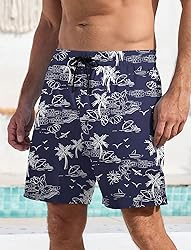 Men's Swim Trunks Hawaiian Bathing Mesh Lining Suit