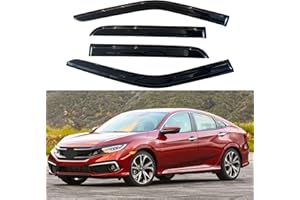 IG Window Visor for Honda Civic Sedan 2016-2021, Rain Guard Tape-On Extra Durable Sun Wind Side Vent Window Deflector Mugen S
