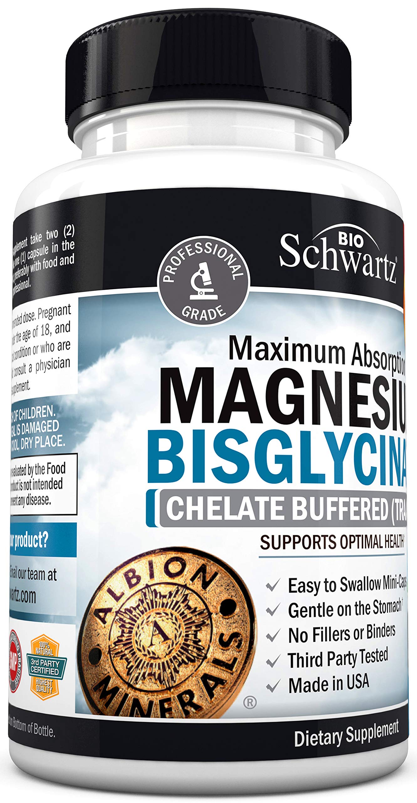 Magnesium Bisglycinate 100 Chelate NoLaxative Effect. Maximum