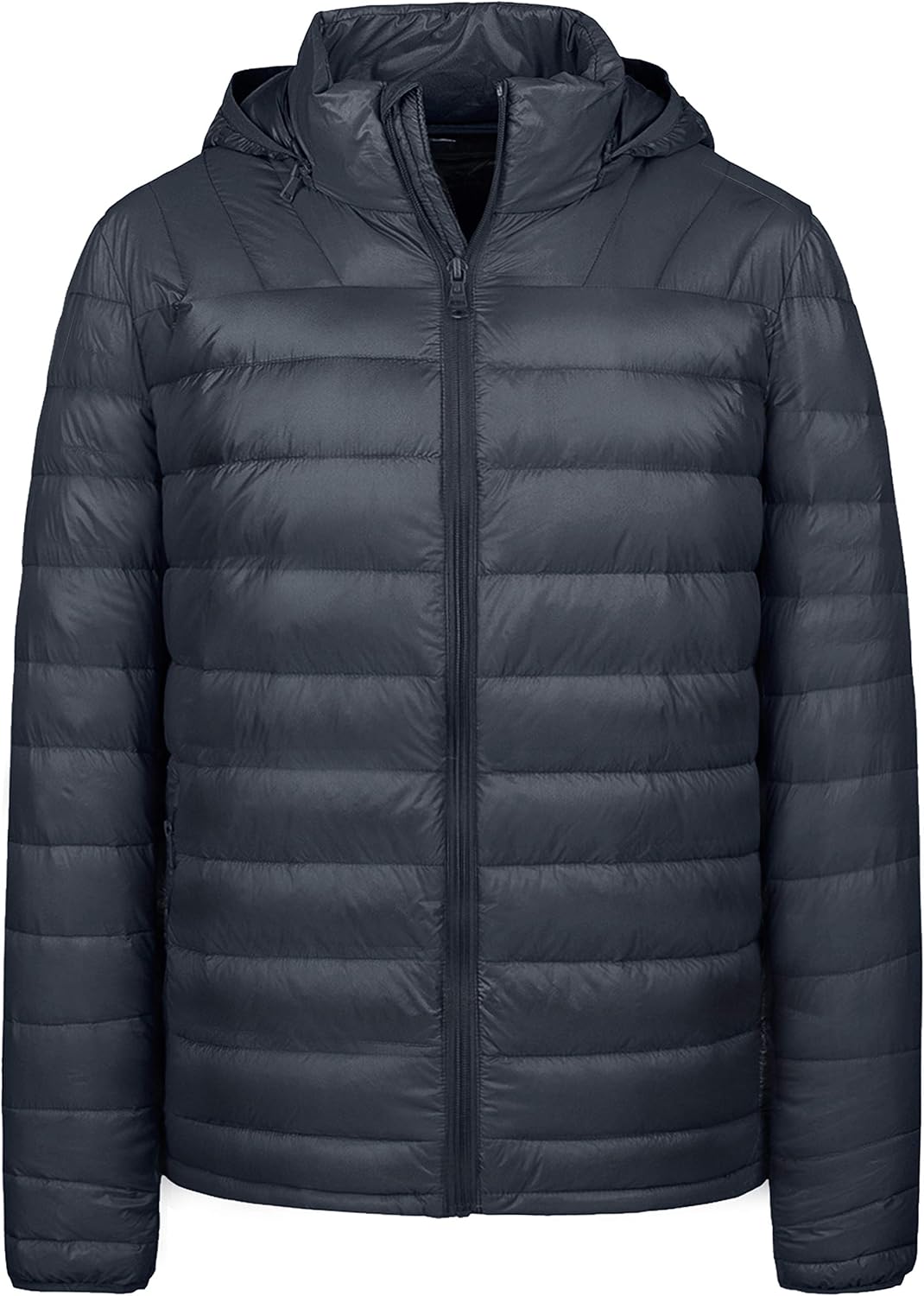 Wantdo Men's Packable Down Jacket Insulated Warm Winter Coat Hooded Puffer Jacket at  Men’s Clothing store