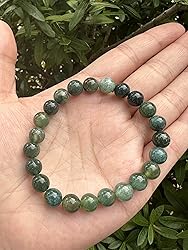 Moss Agate Crystal Bead Bracelet 8mm, Wholesale