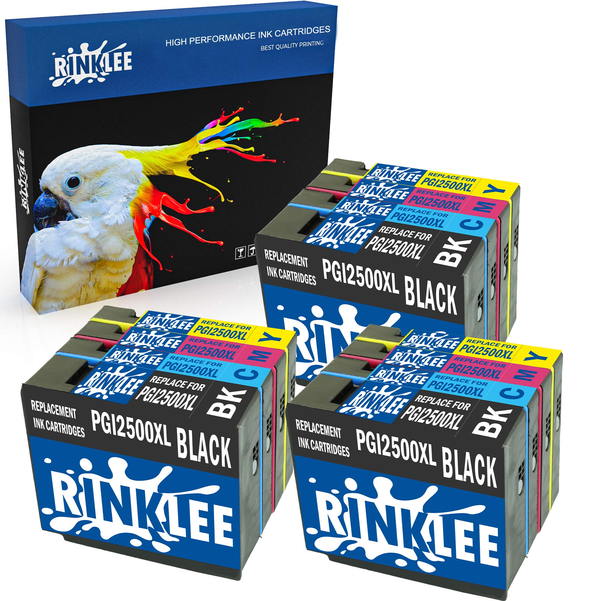 RINKLEE 12 Compatible PGI-2500XL PGI-2500 XL Ink Cartridges Replacement for Canon MAXIFY MB5350 iB4050 MB5050 MB5150 MB5450 iB4150 MB5455 MB5155