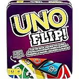 UNO FLIP! Family Card Game, with 112 Cards in a Sturdy Storage Tin, Makes a Great Gift for 7 Year Olds and Up