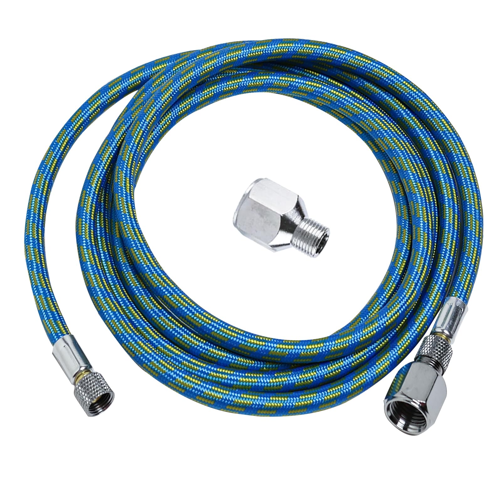 1/8 Airbrush Hose 1.8m 6ft Nylon Braided Kink Resistant with Metal Fittings and Adapter Compatible with Most Airbrushes and Compressors Airbrush Hoses and Fittings