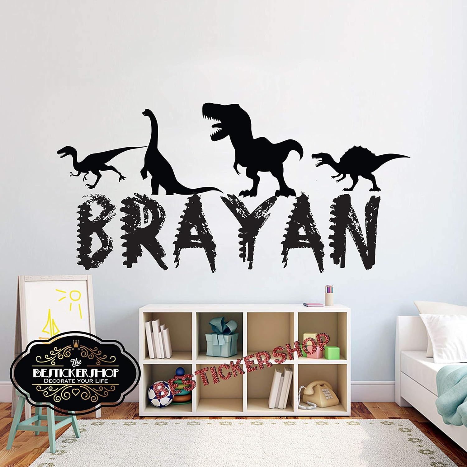 Dinosaur Jurasic write you name TRex wall decals Kids