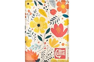 Quttie Passport Cover for Kids, Women and Men, Cute Travel Passport Holder (Yellow Flowers)
