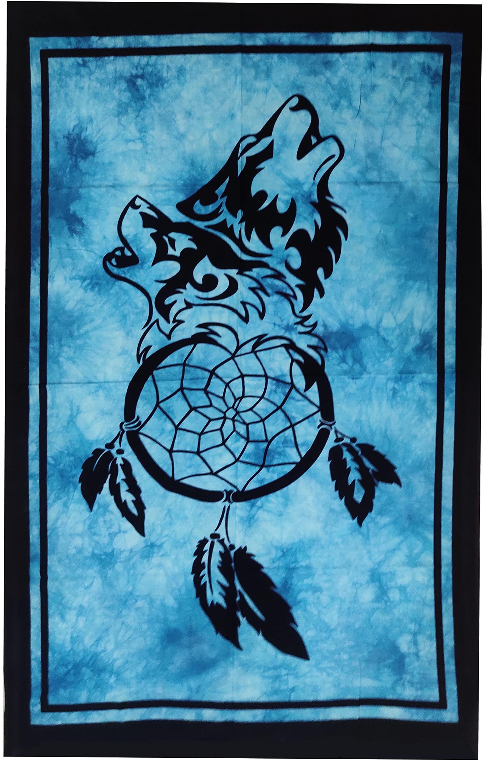 Purpledip Cotton Wall Poster Werewolf Dreamcatcher: Spiritual Hanging Unframed Sheet (20080)