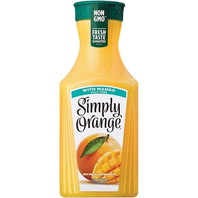 Simply Orange w/ Mango, 52 fl oz, 100 Juice Blend, Pulp Free, Orange