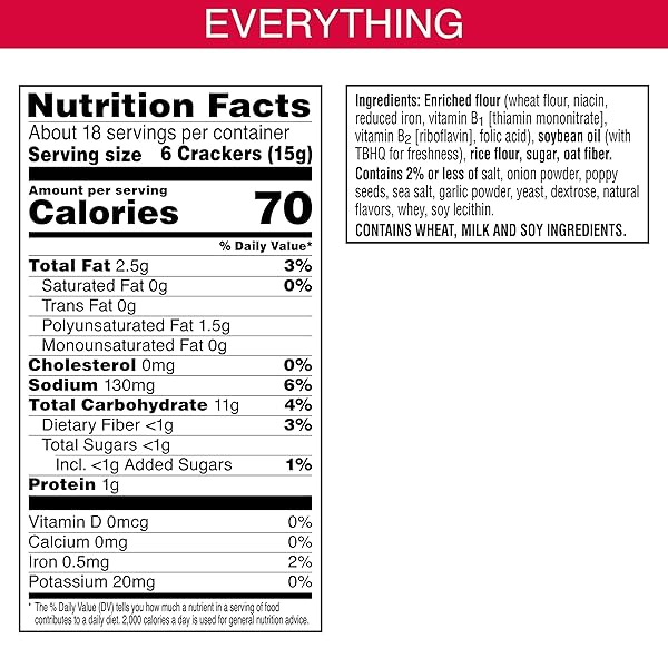 TOWN HOUSE PITA OVEN BAKED CRACKERS, PARTY SNACKS, EVERYTHING FLAVOR, 9.5OZ BOX (1 BOX)