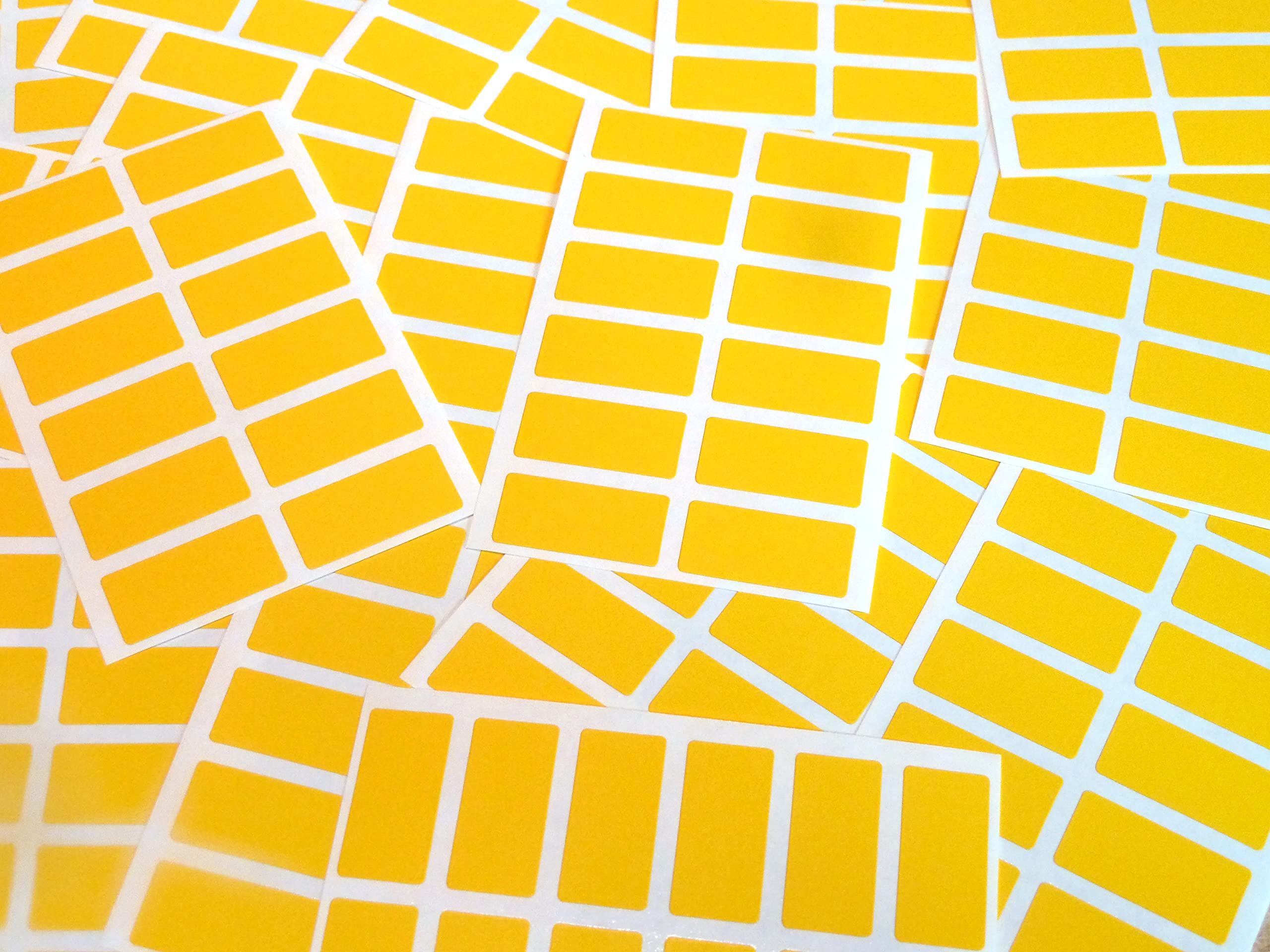 200 Labels, 25x12mm Rectangle, Yellow, Colour Code Stickers, Self-Adhesive Sticky Coloured Labels