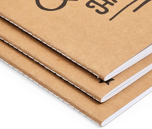 Paper Junkie Notizhefte Set - 24 Stück Kraftpapier, Liniert
