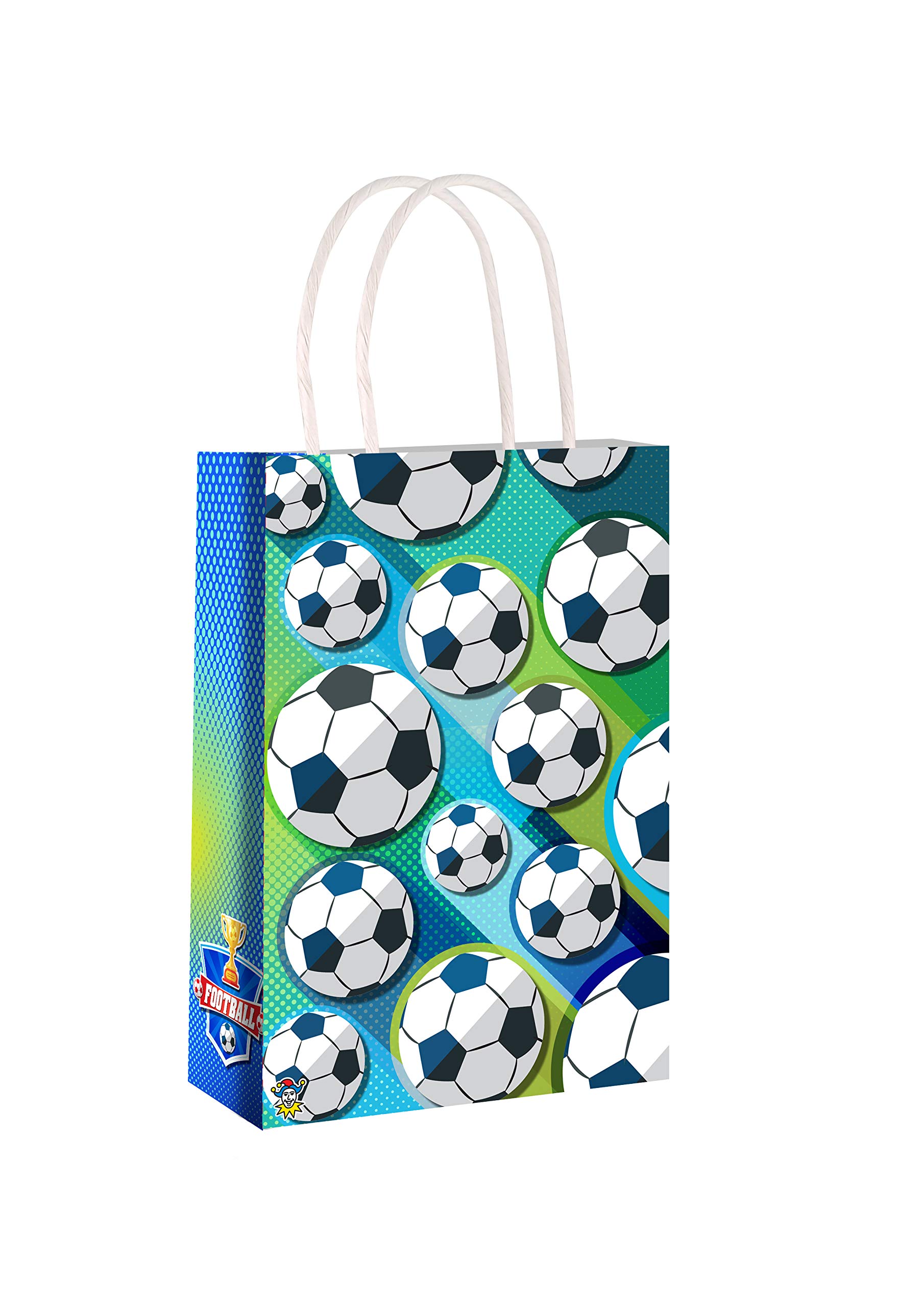 HENBRANDT 12 x Football Paper Party Bag with Handles