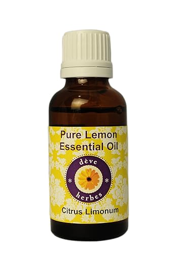 Deve Herbes Pure Lemon Essential Oil (Citrus limonum) Therapeutic Grade Steam Distilled 30ml