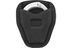 ULLNOSOO Handcuff Case, Open Top Handcuff Holder Holster, 600D Nylon Cuff Pouch for Duty Belt Accessories Fits Standard Chain or Hinge Handcuffs, Wear-Resistant